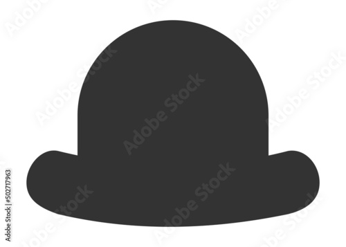 Black hat icon. Chaplin symbol. Sign gentleman vector.