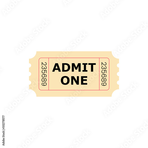 Retro movie vector ticket