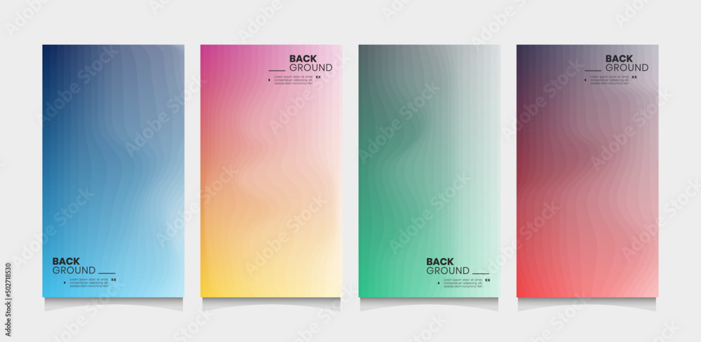 Abstract gradient fluid wave cover poster background vector collection. Presentation report business banner and social media magazine layout template.
