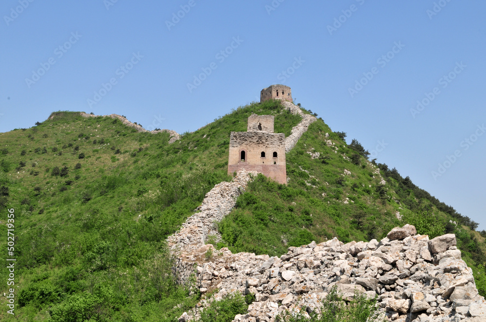The ancient Great Wall, in the summer