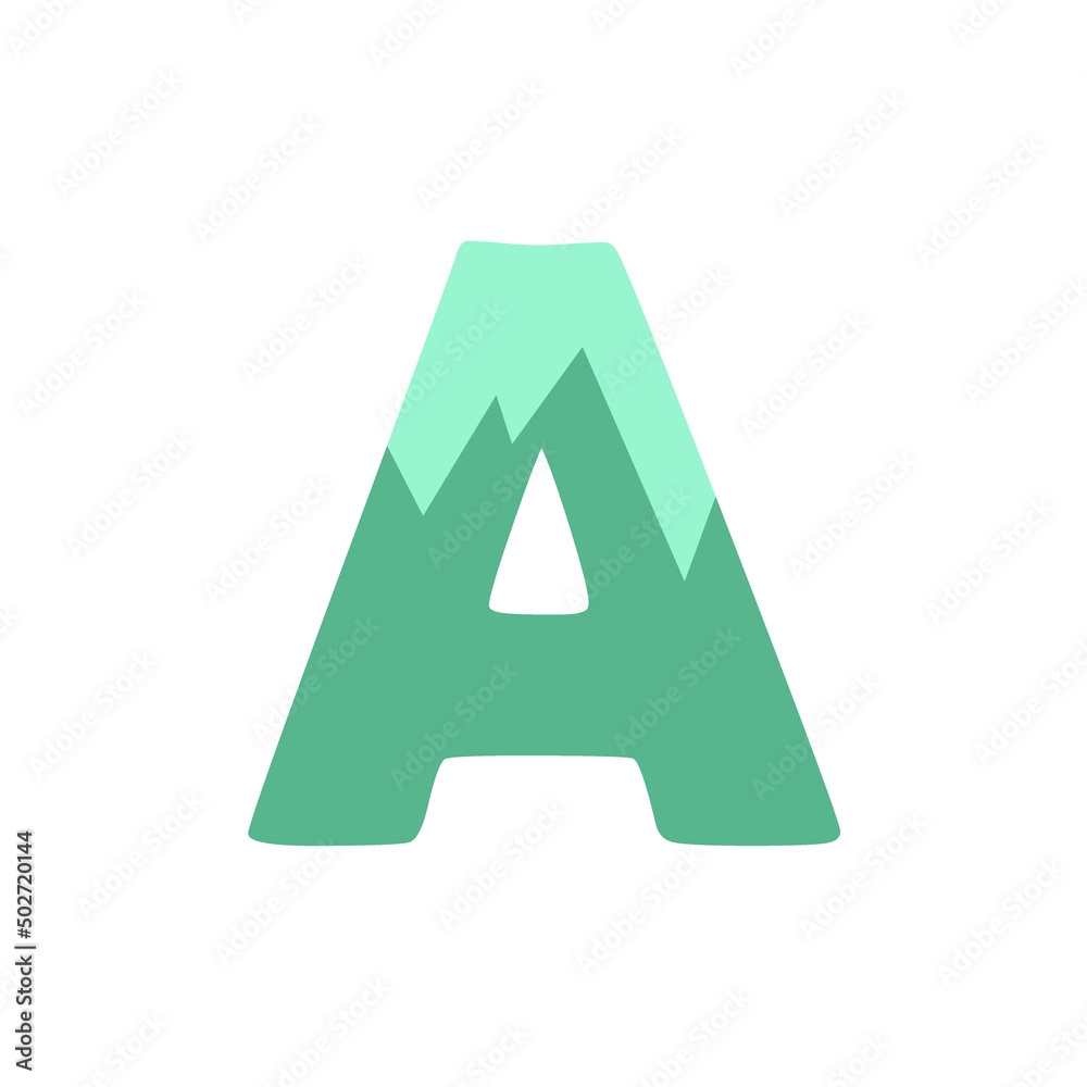 The letter A on a white background. Icon, button, graphic, illustration, web, symbol, graphic resources.