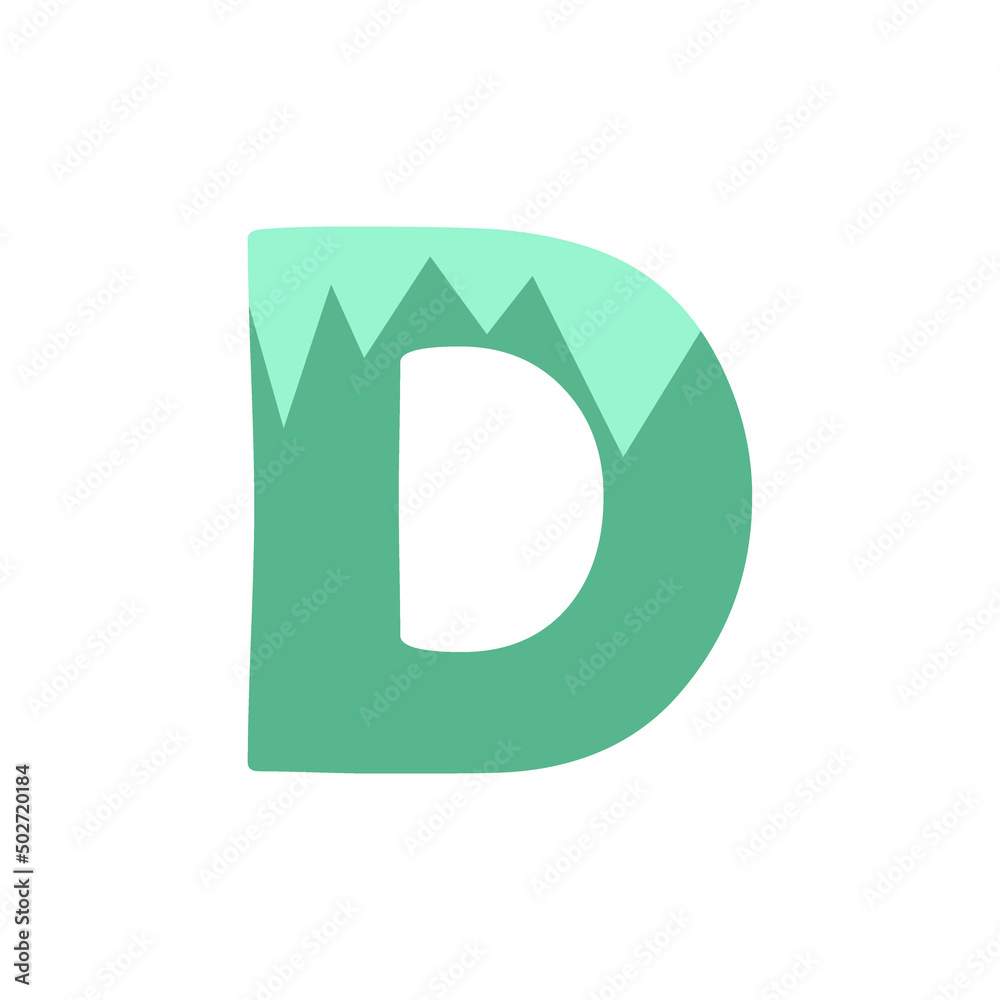 The letter D on a white background. Icon, button, graphic, illustration, web, symbol, graphic resources.