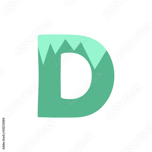 Obraz na płótnie The letter D on a white background. Icon, button, graphic, illustration, web, symbol, graphic resources. w salonie