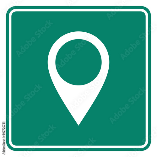 Kartenmarkierung und Schild