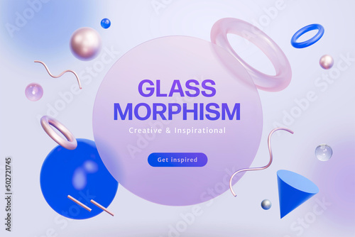 3d glassmorphism background design