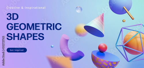 3d creative Memphis style banner