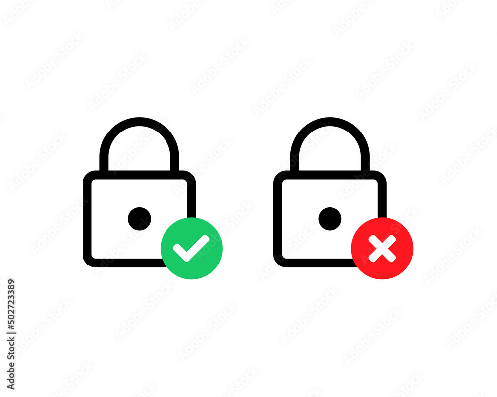 Padlock checkmark icon. Vector illustration Padlock checkmark icon. Vector illustration