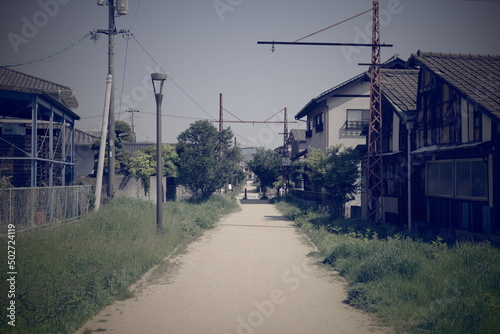 日本の岡山県倉敷市児島の風の道の美しい風景