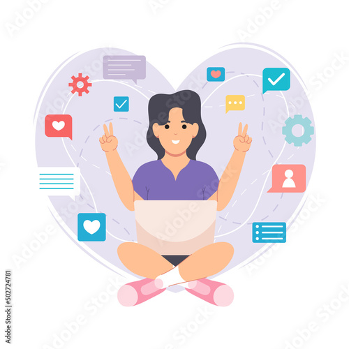 Individual multitasking concept illustration