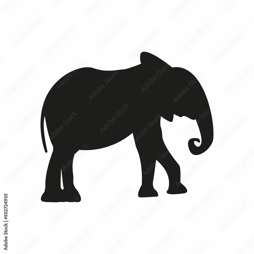 Fototapeta premium silhouette elephants on white background. vector .