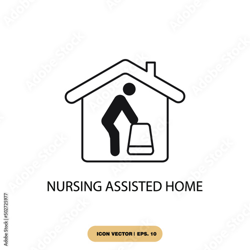 nursing assisted home icons  symbol vector elements for infographic web