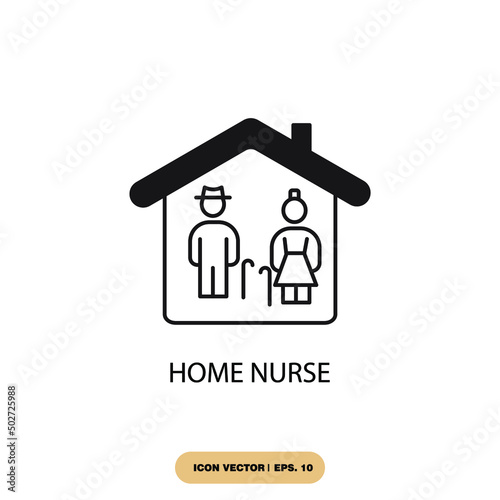 home nurse icons  symbol vector elements for infographic web