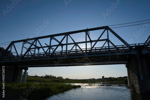 渡良瀬橋の橋桁から見た渡良瀬川 © Tsutomu