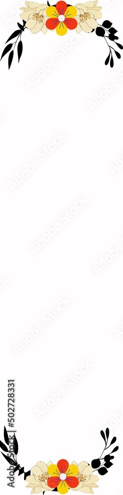 Fototapeta premium A long frame with flower. Long space for text and editing