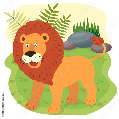 Cute jungle animal for kids book. vector illustration in cartoon style