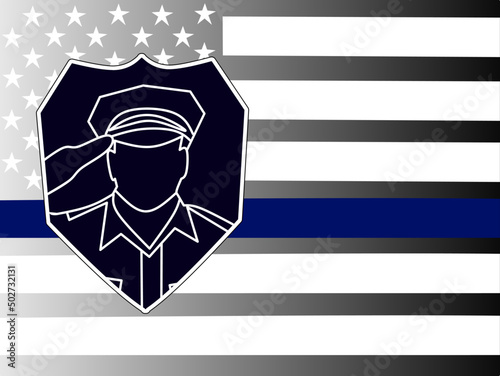 Peace Officers Memorial Day in May. Celebrated annual in May 15 in United States. In honor of the police. National Police Week. Poster, card, banner and background. Vector illustration