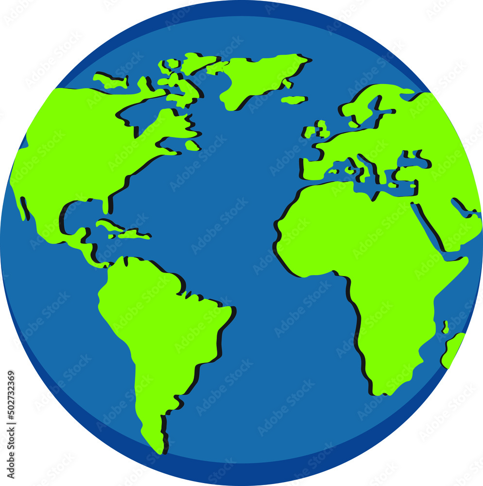 world map with earth
