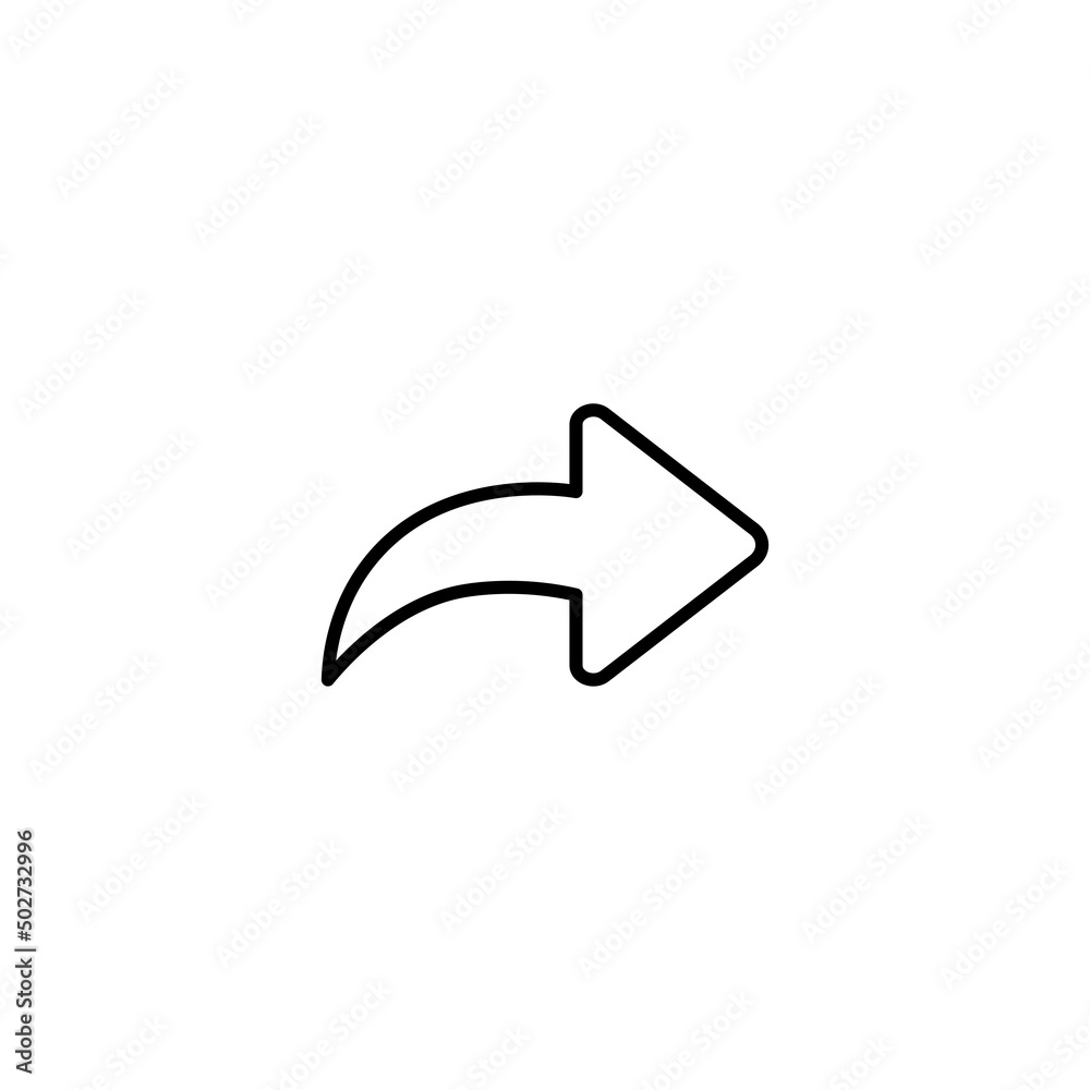 Bent arrow pointing right, Curved arrow share icon eps 10 Bent arrow pointing right, Curved arrow share icon eps 10