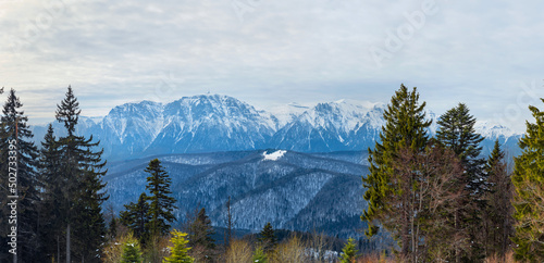 Fototapeta Naklejka Na Ścianę i Meble -  Mountain landscape in winter - Bucegi mountains, Romania