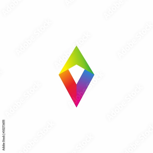 Colorful arrowhead logo vector template.