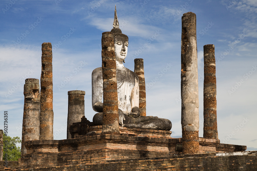 High Buddha at Wat Mahathat in Sukhothai, Thailand