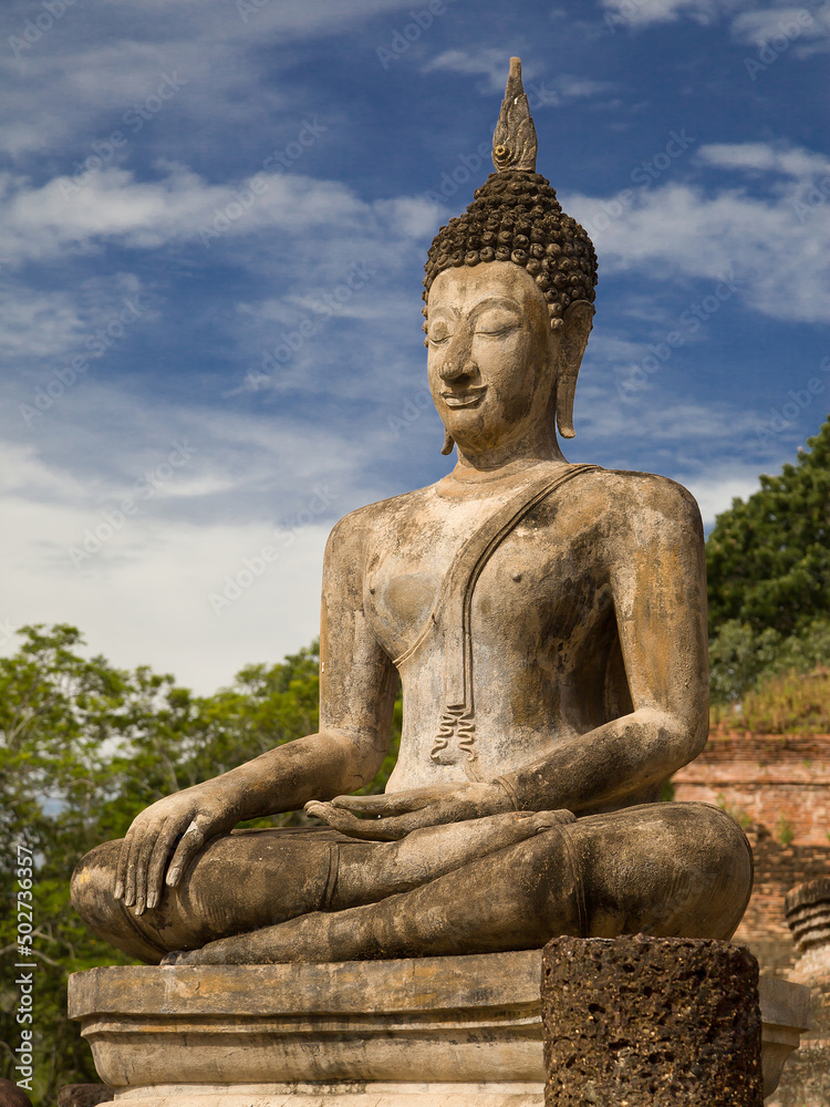 Earth Touching Buddha at Wat Mahathat, Sukhothai, Thailand