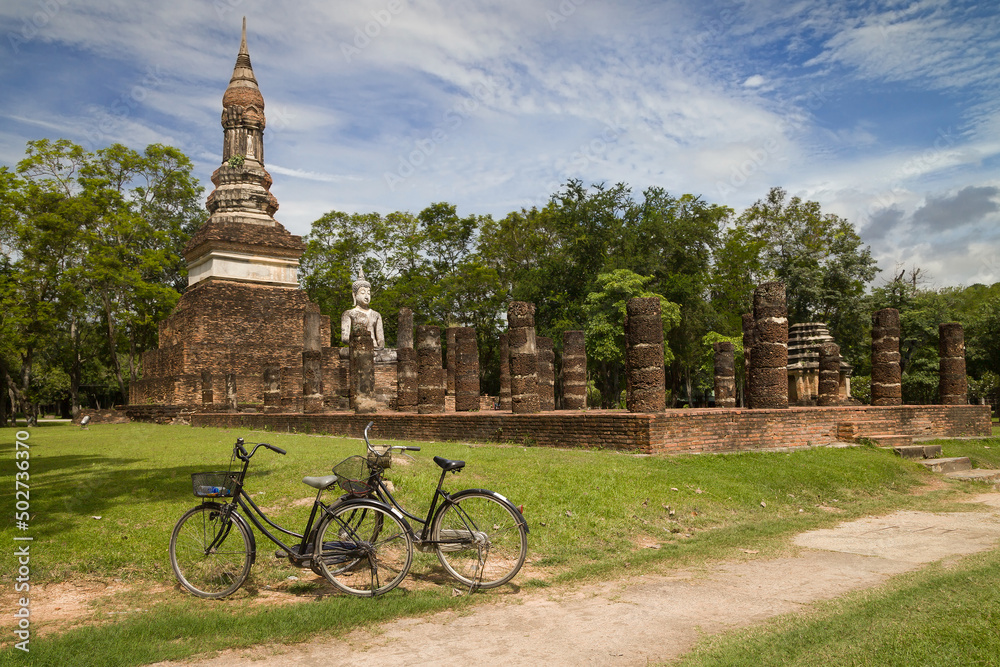 Bikes at Wat Traphang Ngoen, Sukhothai, Thailand