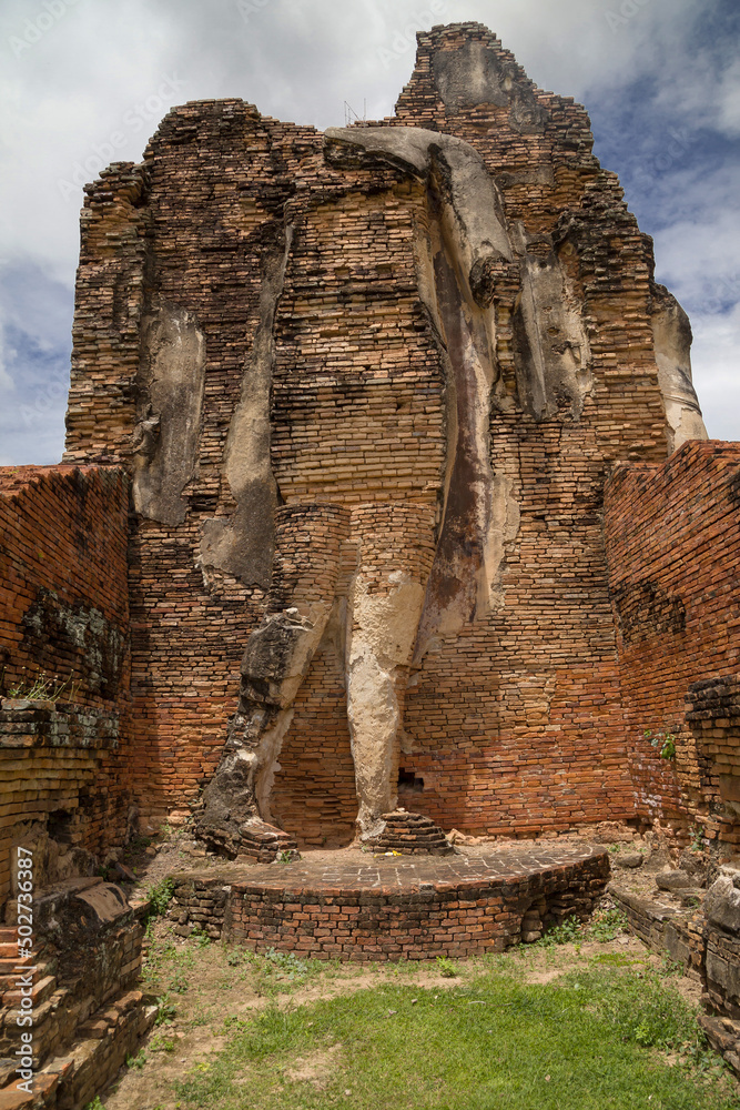 Outline of the Walking Buddha at Wat Phra Phai Luang, Sukhothai, Thailand