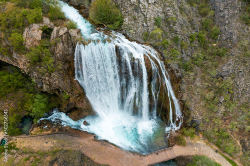 Aerial view of Krcic waterfall in Knin  Croatia