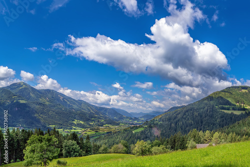 View of valley in Styria, Austria