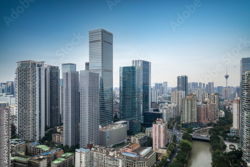 Aerial photography of Chengdu modern architectural landscape large format © 昊 周
