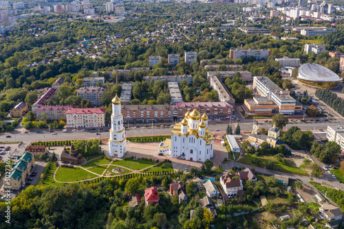 Bird’s eye view of Troitsky (Trinity) cathedral on sunny summer day. Bryansk, Bryansk Oblast, Russia.