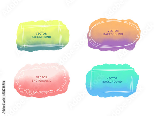 Watercolor abstract background with frame in hand drawn style. Vector illustration