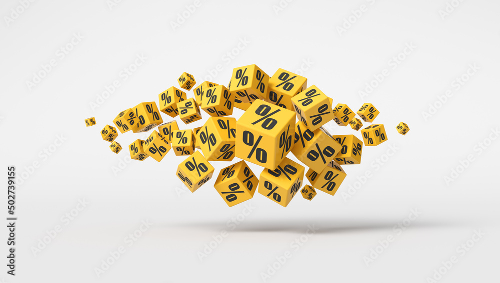 Cloud from yellow cubes on a white background. 3d render illustration. Stock illustration. Cloud from yellow cubes on a white background. 3d render illustration. Stock illustration.