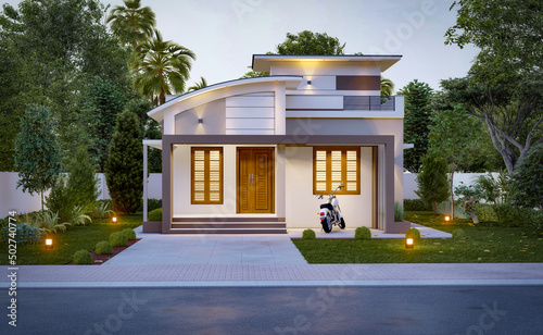 3d illustration of a newly built luxury home