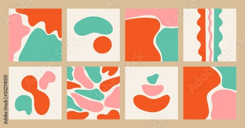 Hand drawn various shapes and doodles. Modern contemporary trendy vector illustration. Bright colours.