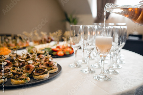 a variety of snacks on the table © Mkorobsky