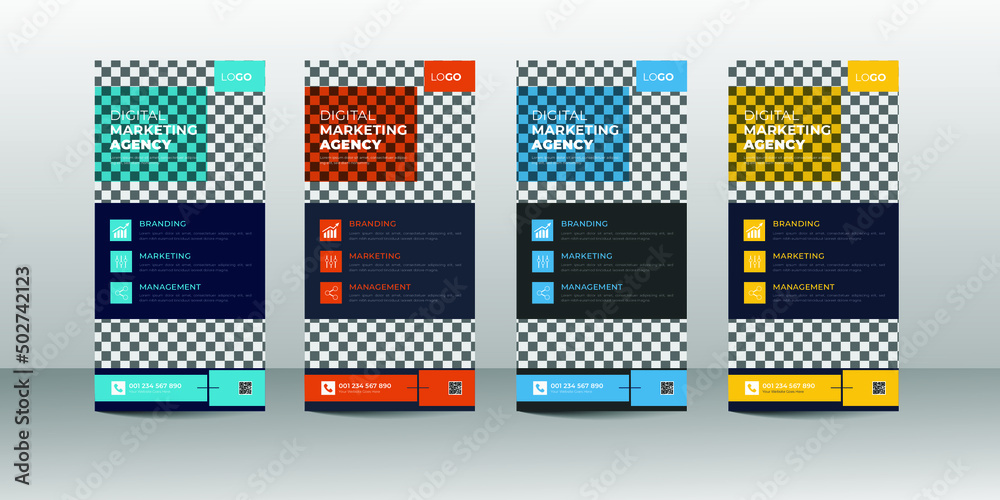 Creative and minimal modern vector dl flyer or rack card design template