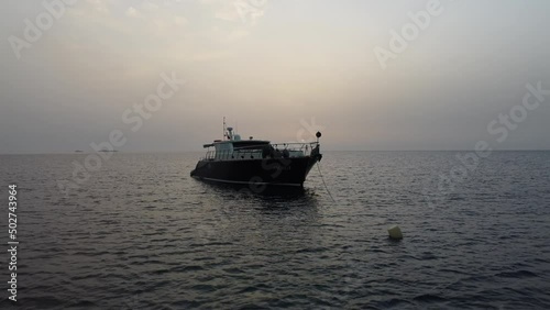 Wallpaper Mural Motor yachts in the morning sea. High quality 4k footage Torontodigital.ca