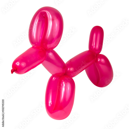 red balloon dog model party fun isolated on the white background