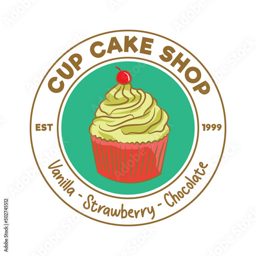 cup cake and muffin vector illustration logo design  perfect for bakery shop logo design