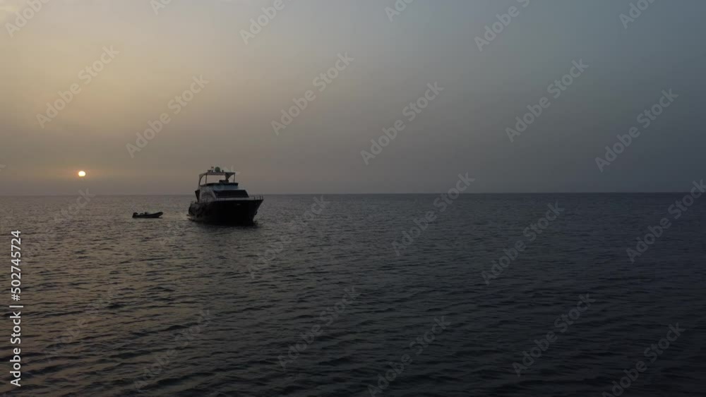 Motor yachts in the morning sea. High quality 4k footage Motor yachts in the morning sea. High quality 4k footage