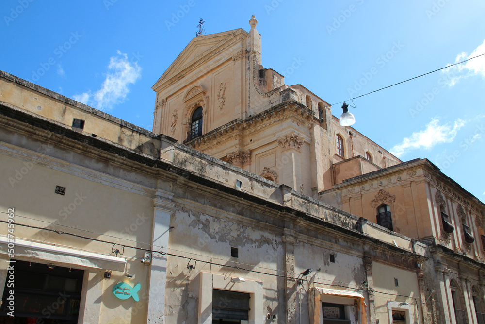 baroque church (san salvatore) in noto in sicily (italy) 