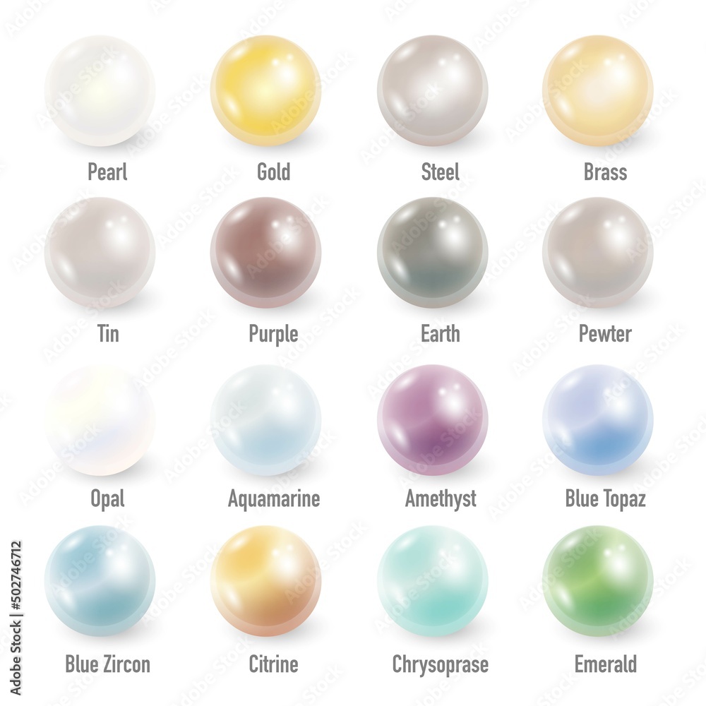 Obraz premium Pearls set gem gradients