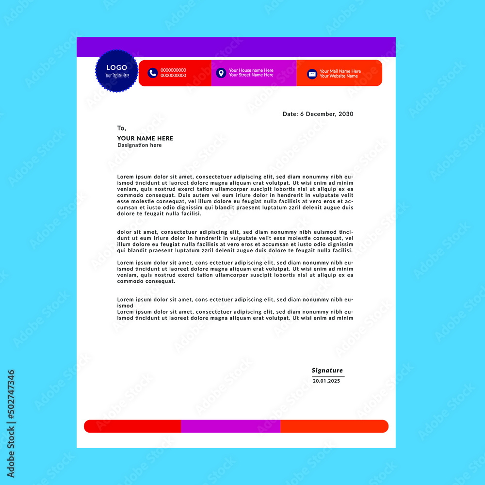 Obraz premium Business letterhead design