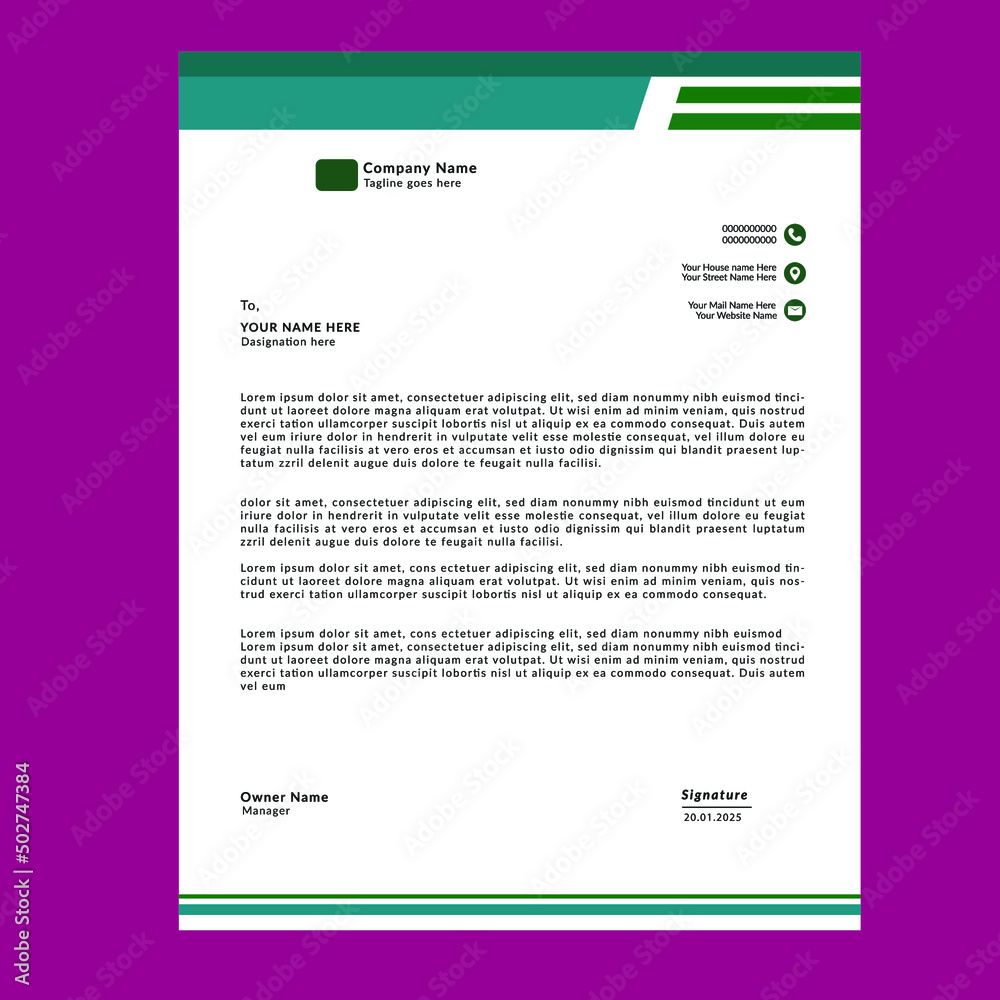 Business letterhead design