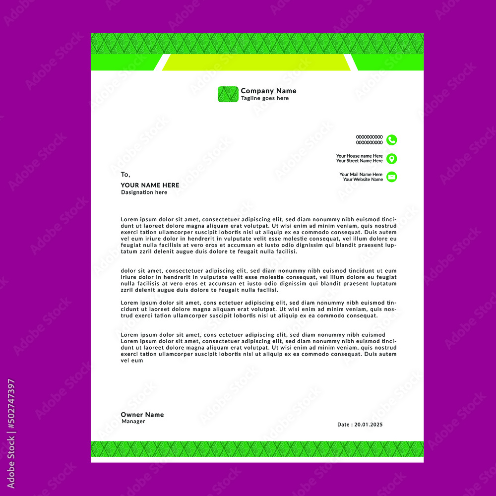 Business letterhead design Business letterhead design