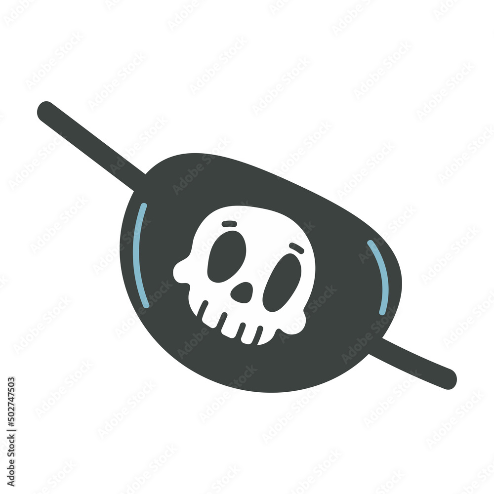 Pirate eye patch with skull vector cartoon illustration isolated on a white  background. Stock Vector