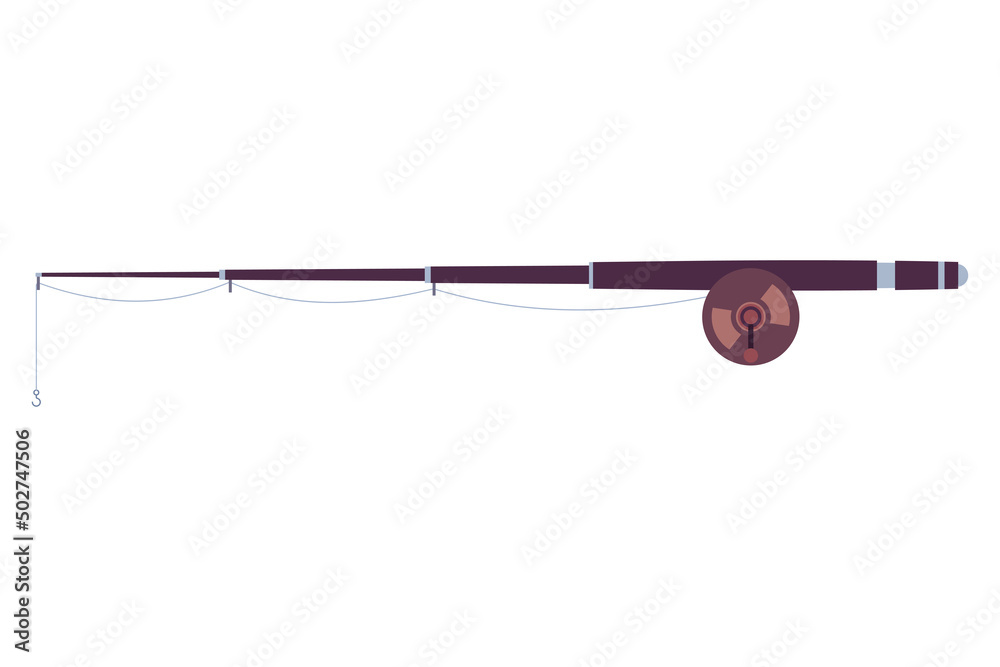 Fishing rod with a hook vector cartoon illustration isolated on a white background. Fishing rod with a hook vector cartoon illustration isolated on a white background.