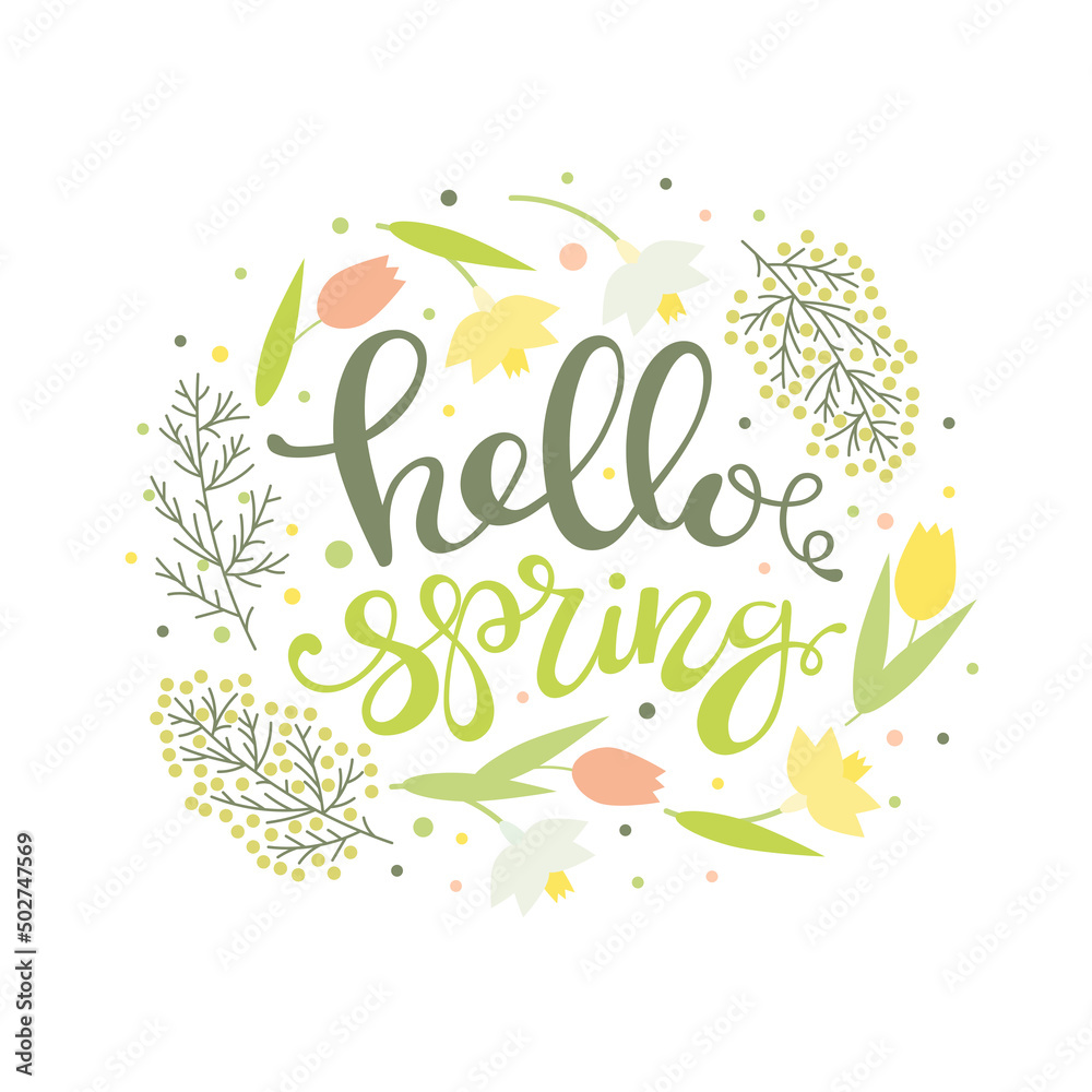 Hello spring - floral card